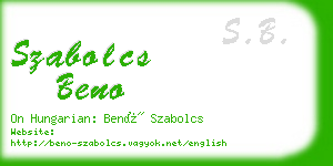 szabolcs beno business card